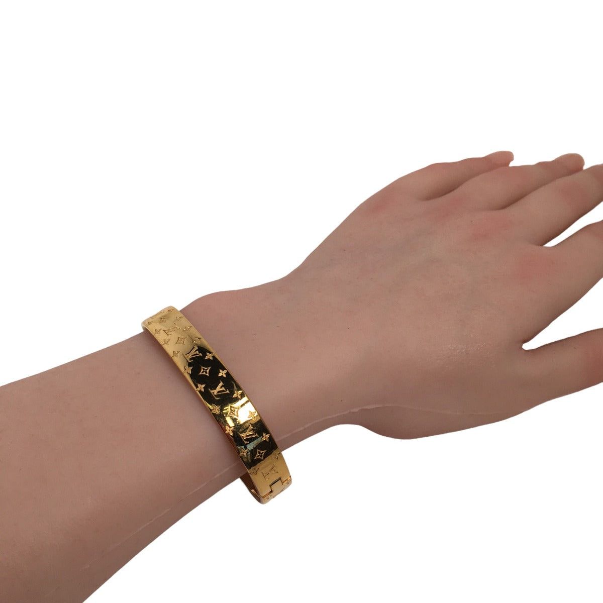 LOUIS VUITTON Bracelets
 Cuff Nanogram Monogram Size S M00251 Gold LV
 [SS]
 【second hand】 