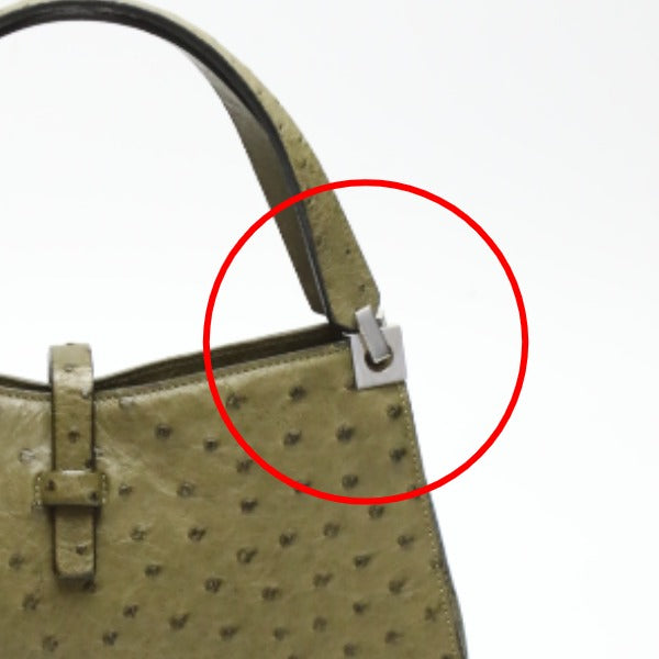 Ostrich handbag
 Handbag Ostrich Khaki [SS]
 【second hand】 