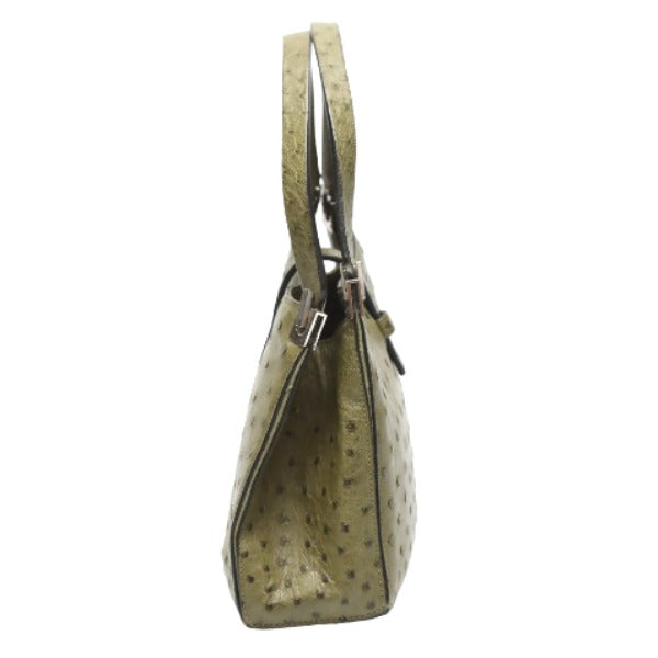 Ostrich handbag
 Handbag Ostrich Khaki [SS]
 【second hand】 