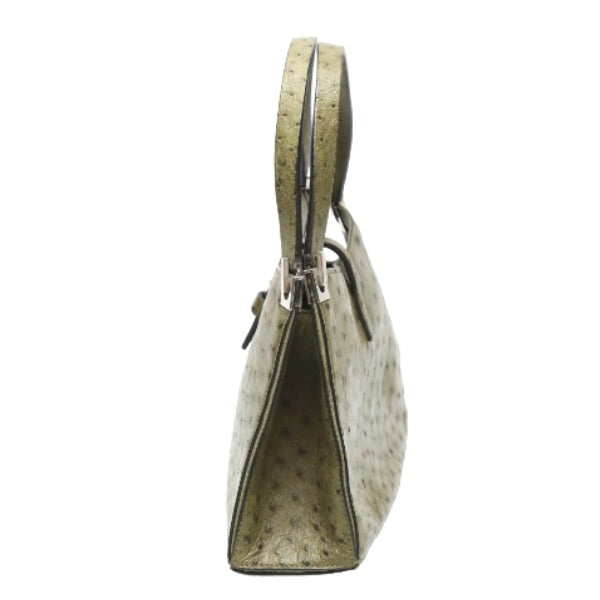 Ostrich handbag
 Handbag Ostrich Khaki [SS]
 【second hand】 