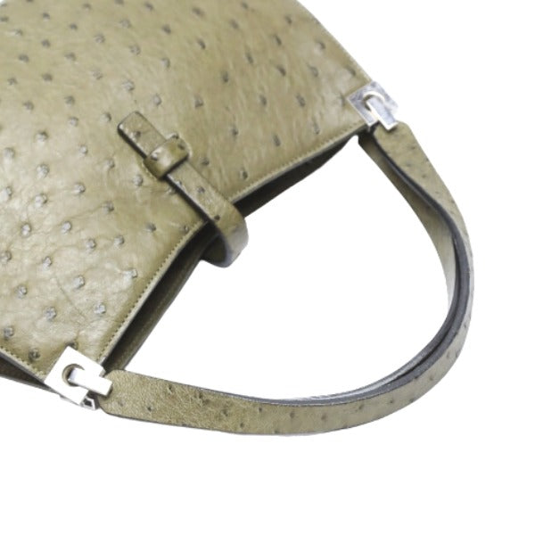 Ostrich handbag
 Handbag Ostrich Khaki [SS]
 【second hand】 