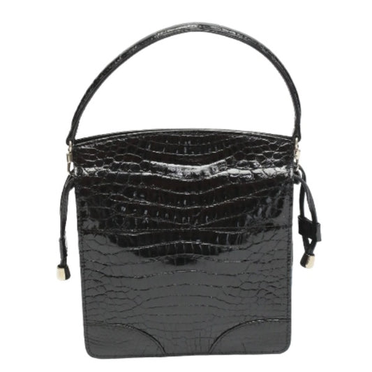 Crocodile CROCODILE Tote Bag
 Tote bag crocodile black [SS]
 【second hand】 