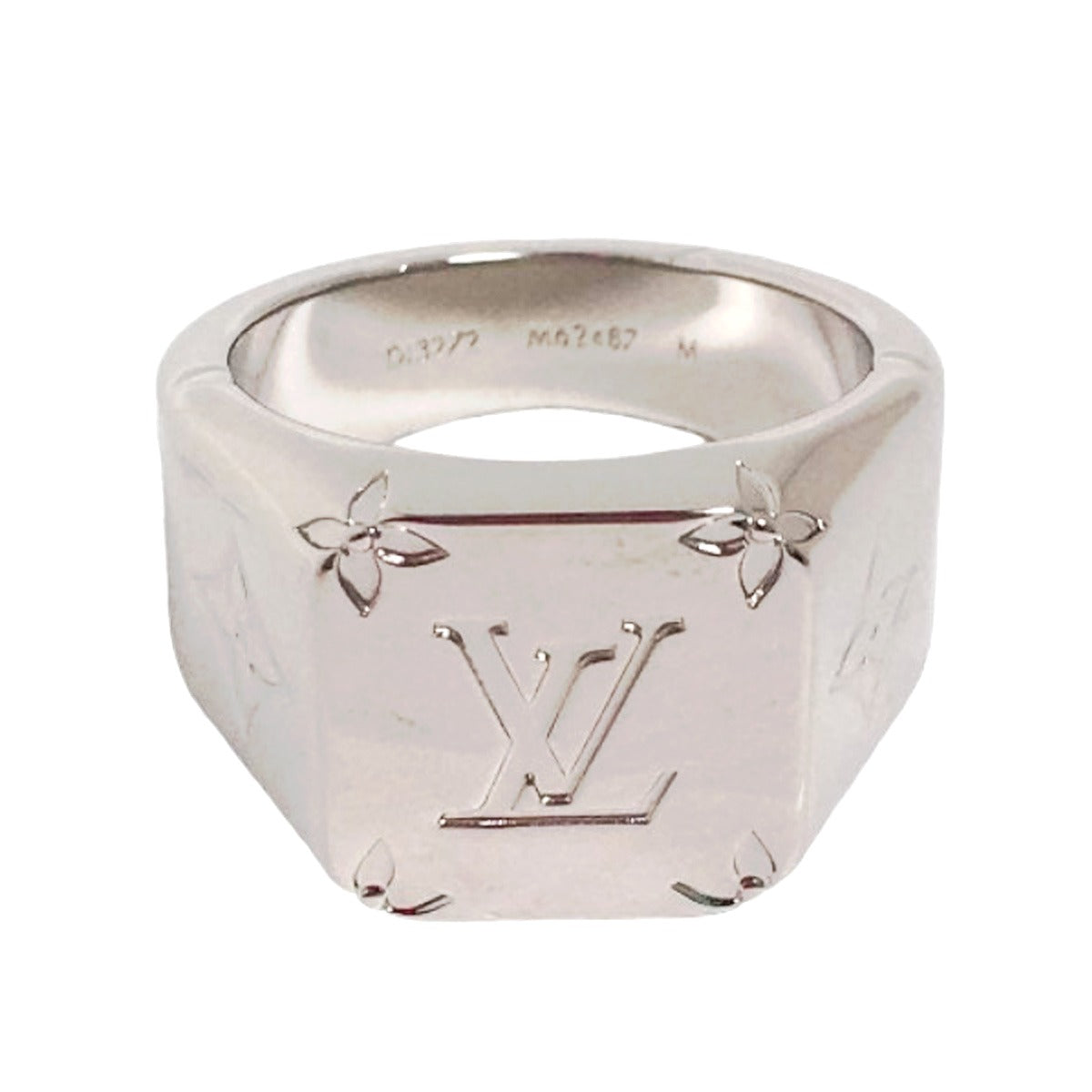 LOUIS VUITTON Rings
 Monogram Signet Ring M62487 Silver LV
 [SS]
 【second hand】 