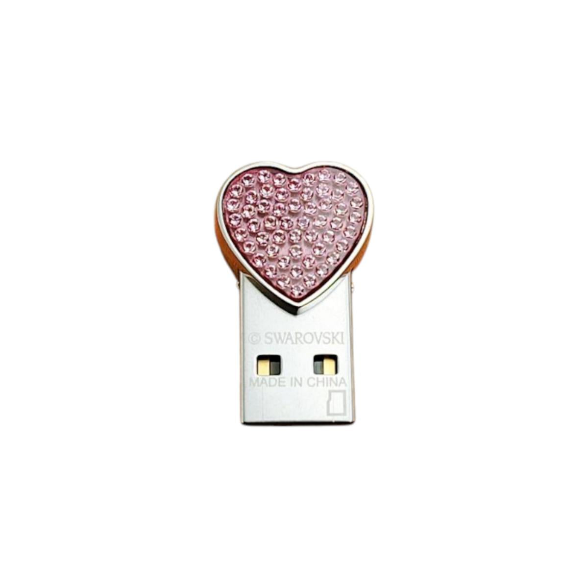 スワロフスキー SWAROVSKI PC周辺機器
 USBメモリ 4GB ハートネックレス ピンク 【SS】
 【中古】