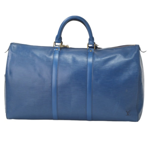 Louis Vuitton Boston Bag
 Epi Keepall 50 Travel Bag in Epi Leather M42965 Toledo Blue LV
 [SS]
 【second hand】 