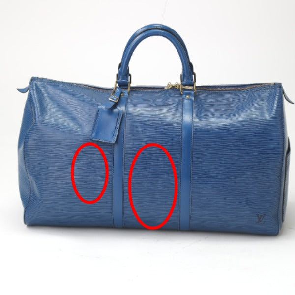 Louis Vuitton Boston Bag
 Epi Keepall 50 Travel Bag in Epi Leather M42965 Toledo Blue LV
 [SS]
 【second hand】 