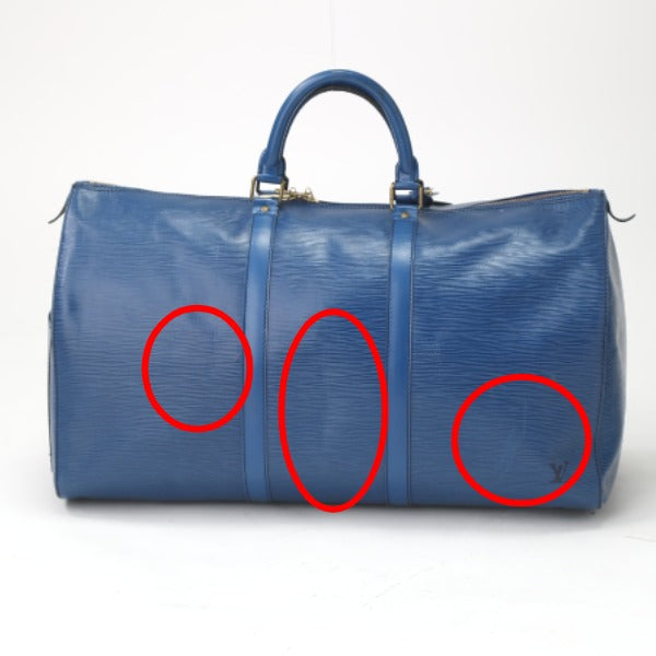 Louis Vuitton Boston Bag
 Epi Keepall 50 Travel Bag in Epi Leather M42965 Toledo Blue LV
 [SS]
 【second hand】 