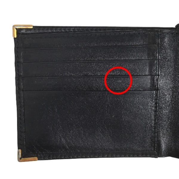ダンヒル Dunhill 二つ折り財布
 二つ折り財布 無地 レザー ブラック 【SS】
 【中古】