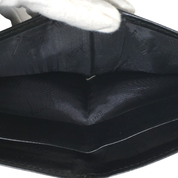 ダンヒル Dunhill 二つ折り財布
 二つ折り財布 無地 レザー ブラック 【SS】
 【中古】