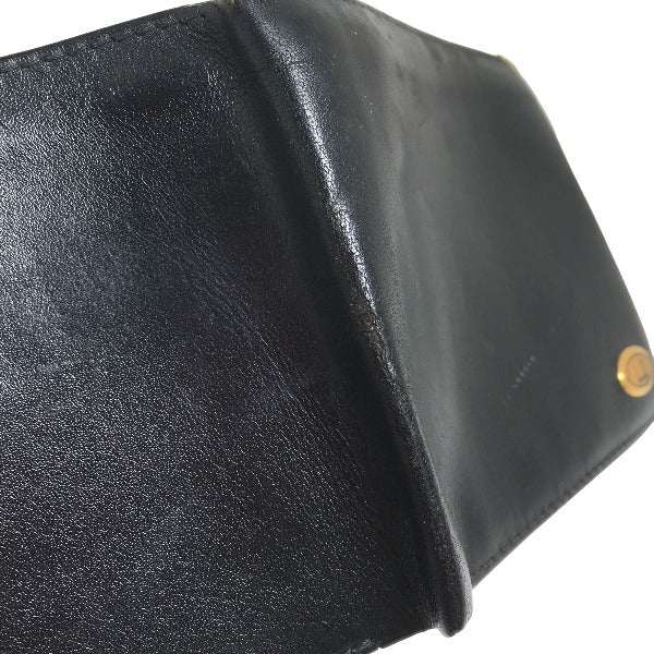 ダンヒル Dunhill 二つ折り財布
 二つ折り財布 無地 レザー ブラック 【SS】
 【中古】