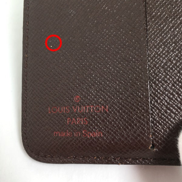 ルイヴィトン LOUIS VUITTON 二つ折り財布
 カード用ポケットファスナー付財布 ダミエ コンパクト・ジップ ダミエキャンバス N61668 ブラウン LV
 【SS】
 【中古】