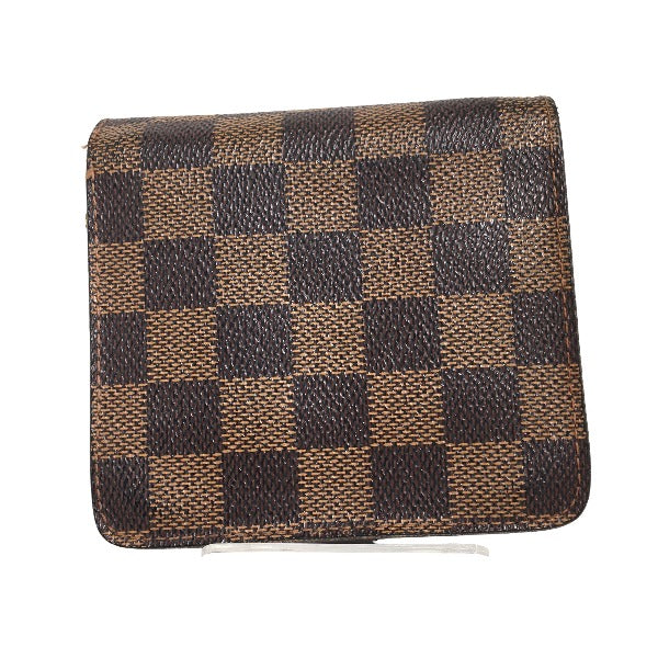 ルイヴィトン LOUIS VUITTON 二つ折り財布
 カード用ポケットファスナー付財布 ダミエ コンパクト・ジップ ダミエキャンバス N61668 ブラウン LV
 【SS】
 【中古】