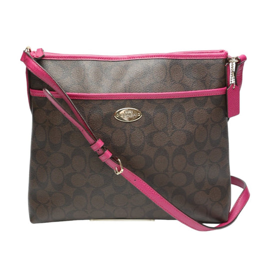 Coach shoulder bag
 Shoulder bag Signature PVC F34938 Dark brown/pink [SS]
 【second hand】 