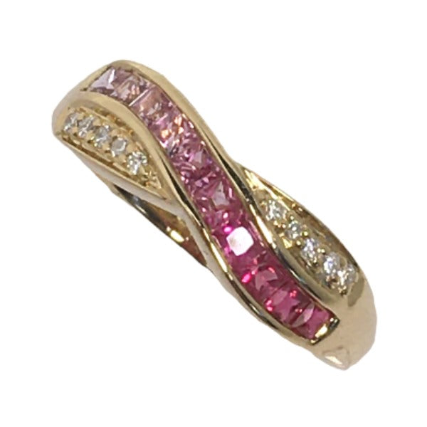 Rings
 Ring size 12.5, 3.1g, K18PG, pink sapphire 0.40, ruby ​​0.15, diamond 0.06, K18 yellow gold, gold [SS]
 【second hand】 