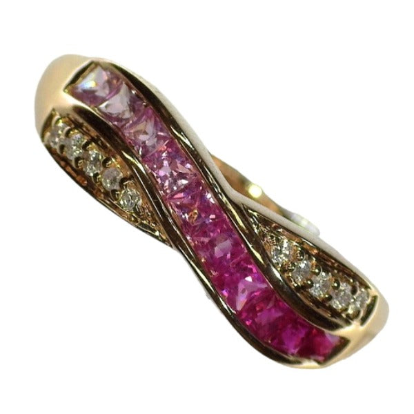 Rings
 Ring size 12.5, 3.1g, K18PG, pink sapphire 0.40, ruby ​​0.15, diamond 0.06, K18 yellow gold, gold [SS]
 【second hand】 