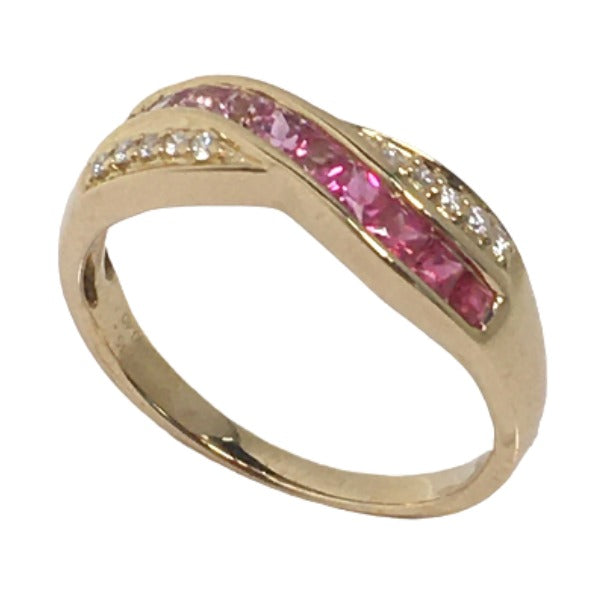 Rings
 Ring size 12.5, 3.1g, K18PG, pink sapphire 0.40, ruby ​​0.15, diamond 0.06, K18 yellow gold, gold [SS]
 【second hand】 