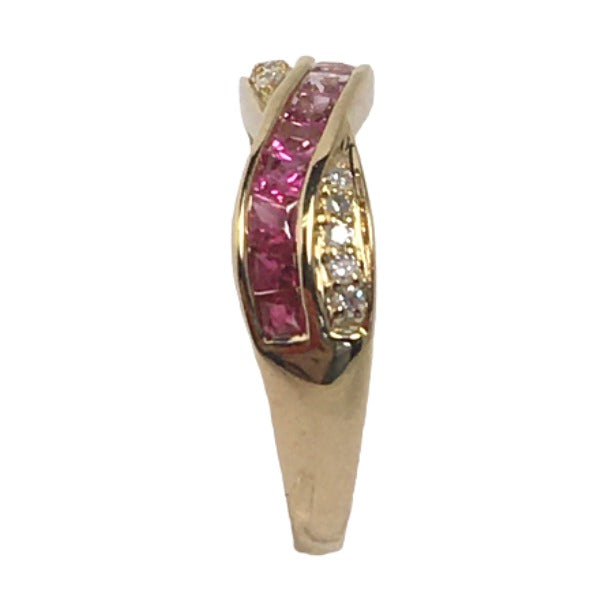 Rings
 Ring size 12.5, 3.1g, K18PG, pink sapphire 0.40, ruby ​​0.15, diamond 0.06, K18 yellow gold, gold [SS]
 【second hand】 