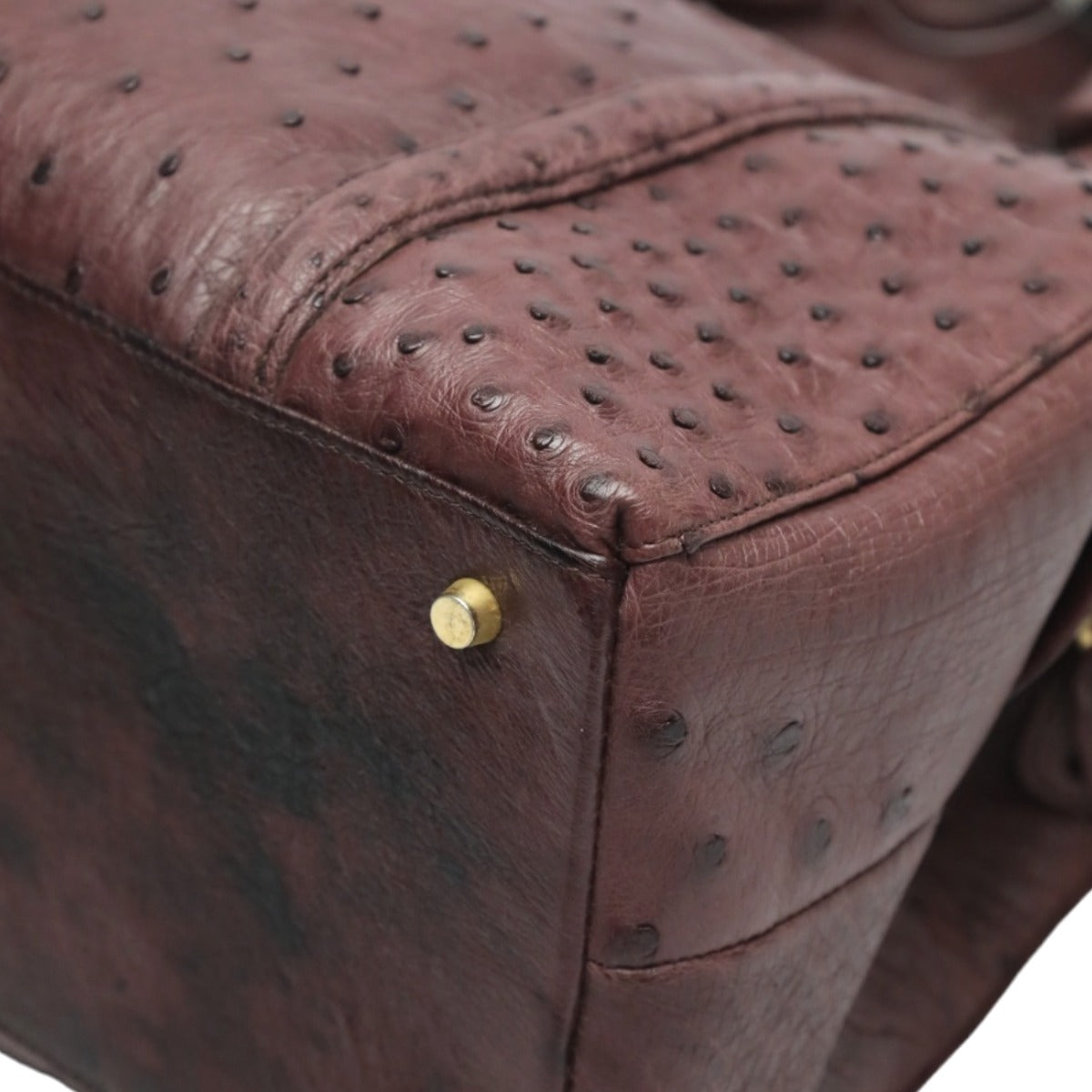Ostrich handbag 
Full Point Handbag Ostrich Bordeaux [SS]
 【second hand】 