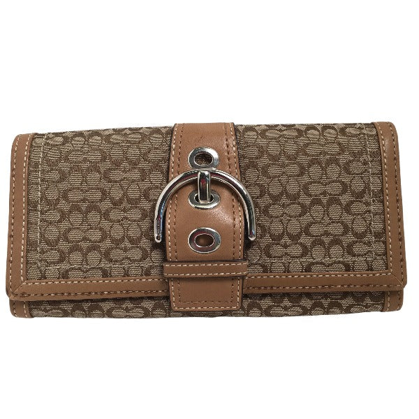 コーチ COACH 長財布
 長財布 シグネチャー キャンバス ブラウン 【SS】
 【中古】
