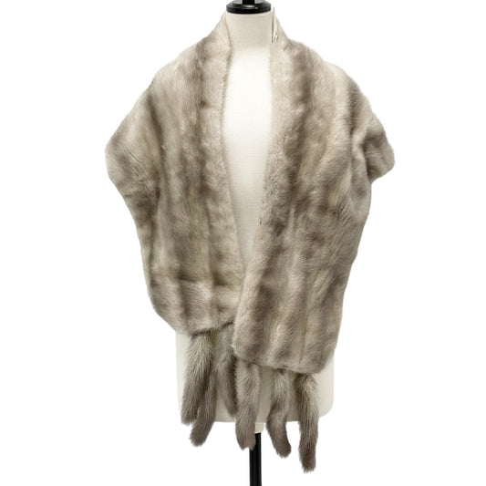 Stall
 Fur shawl Sapphire Mink Scarf Mink Grey [SS]
 【second hand】 