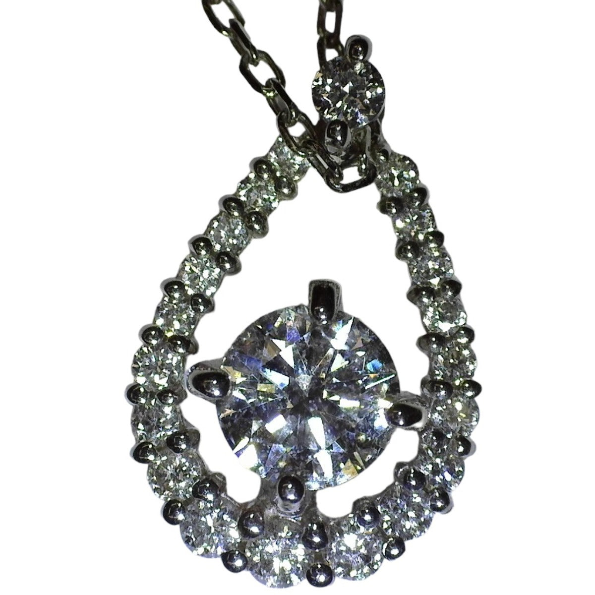 ネックレス
 雫 ドロップ ダイヤ Pt850 ダイヤモンド プラチナ 【SS】
 【中古】