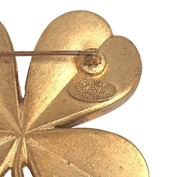 CHANEL Brooch
 Corsage Cocomark Clover Gold [SS]
 【second hand】 