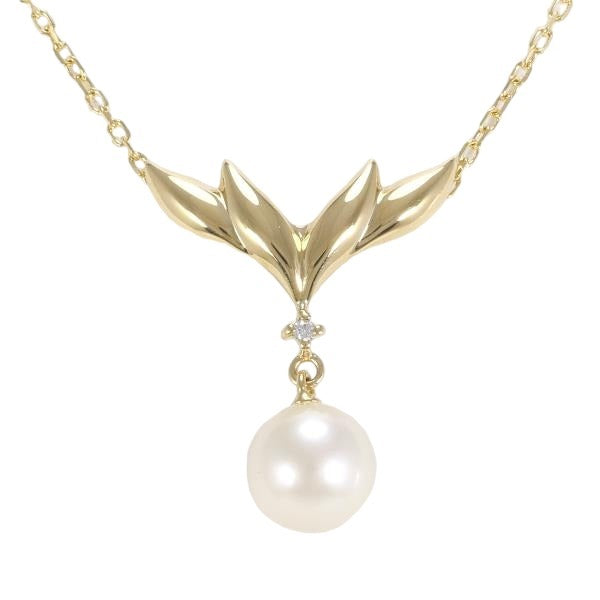 MIKIMOTO Necklace
 Diamond Pearl K18 K18 Yellow Gold Necklace Gold [SS]
 【second hand】 