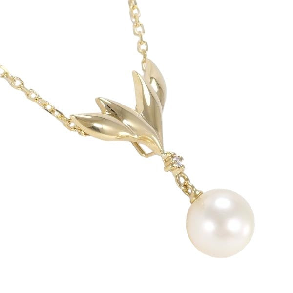 MIKIMOTO Necklace
 Diamond Pearl K18 K18 Yellow Gold Necklace Gold [SS]
 【second hand】 