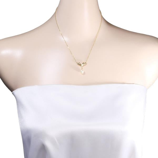 MIKIMOTO Necklace
 Diamond Pearl K18 K18 Yellow Gold Necklace Gold [SS]
 【second hand】 