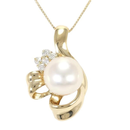 ネックレス
 ダイヤ パール K18 K18イエローゴールド ネックレス イエローゴールド 【SS】
 【中古】