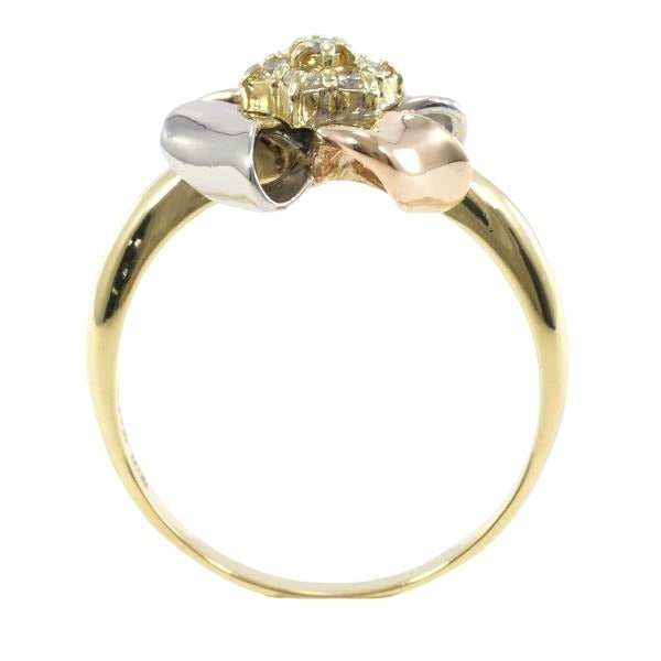 Rings
 Diamond 0.17 PT900 K18 K18 Yellow Gold Ring Gold [SS]
 【second hand】 