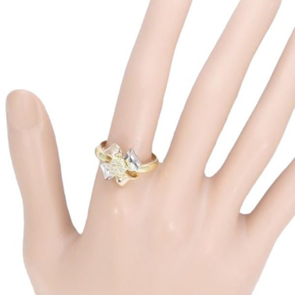 Rings
 Diamond 0.17 PT900 K18 K18 Yellow Gold Ring Gold [SS]
 【second hand】 