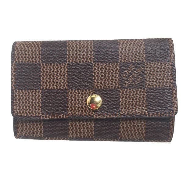 ルイヴィトン LOUIS VUITTON キーケース
 キーケース6本用 ダミエ ミュルティクレ6 ダミエキャンバス N62630 ブラウン LV
 【SS】
 【中古】