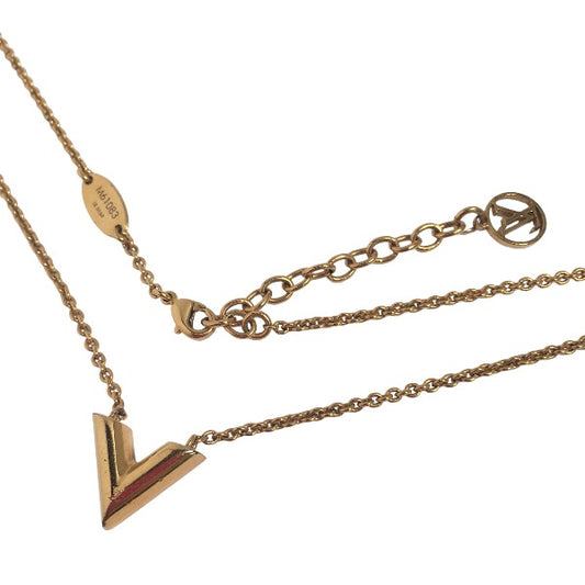 ルイヴィトン LOUIS VUITTON ネックレス
 ネックレス エセンシャルV スチール M61083 ゴールド LV
 【SS】
 【中古】