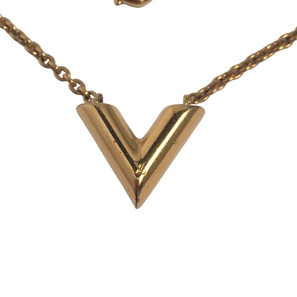 LOUIS VUITTON Necklace
 Necklace Essential V M61083 Gold LV
 [SS]
 【second hand】 