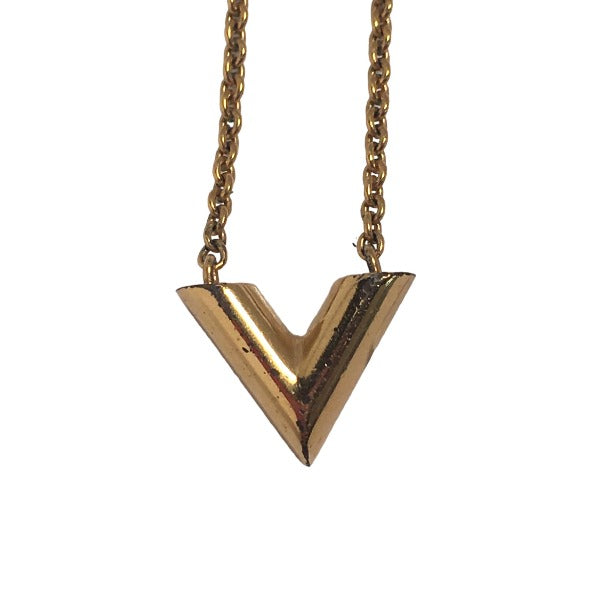 LOUIS VUITTON Necklace
 Necklace Essential V M61083 Gold LV
 [SS]
 【second hand】 