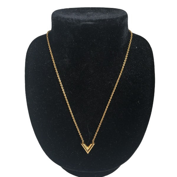 LOUIS VUITTON Necklace
 Necklace Essential V M61083 Gold LV
 [SS]
 【second hand】 