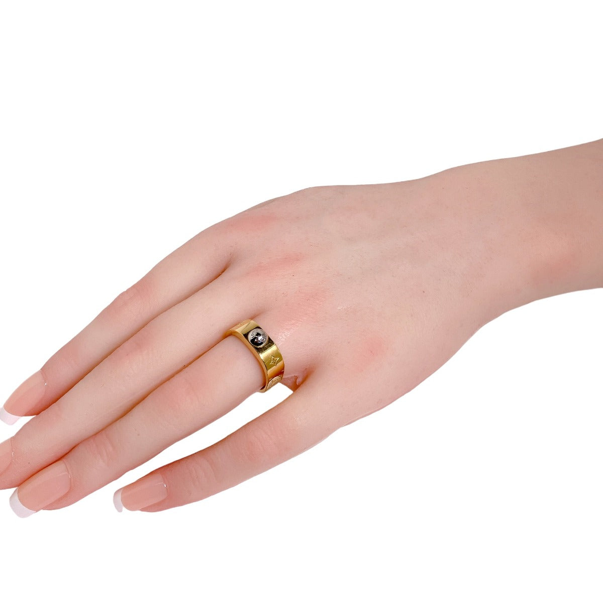 LOUIS VUITTON Rings
 Ring Nanogram M size M00211 Gold LV
 [SS]
 【second hand】 