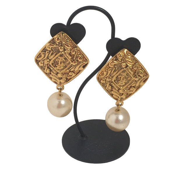 CHANEL Earrings
 Earrings, Faux Pearl, Vintage, Gold [SS]
 【second hand】 