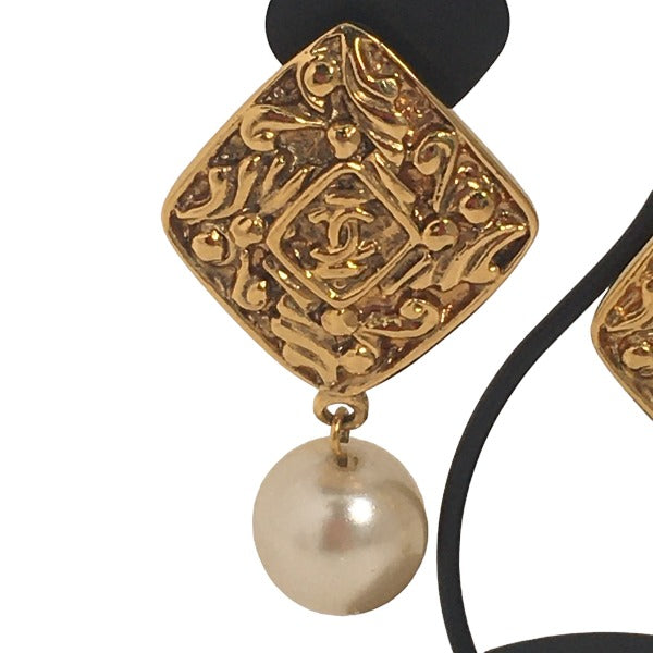 CHANEL Earrings
 Earrings, Faux Pearl, Vintage, Gold [SS]
 【second hand】 