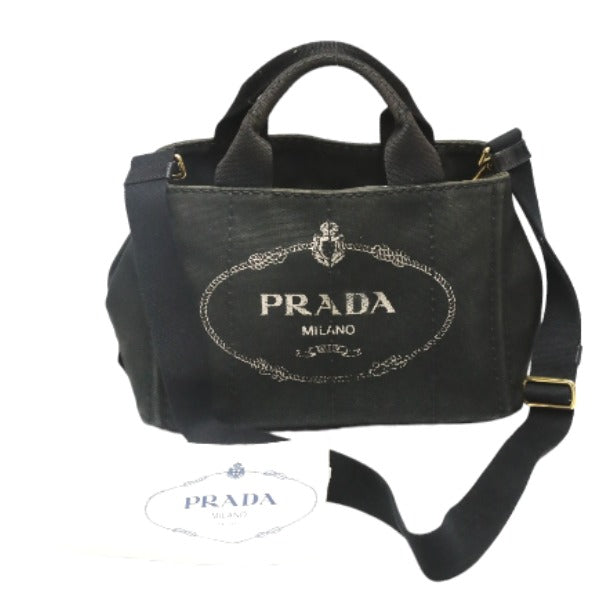 PRADA Tote Bag
 Tote Bag Canapa Mini Denim 1BG439 Black [SS]
 【second hand】