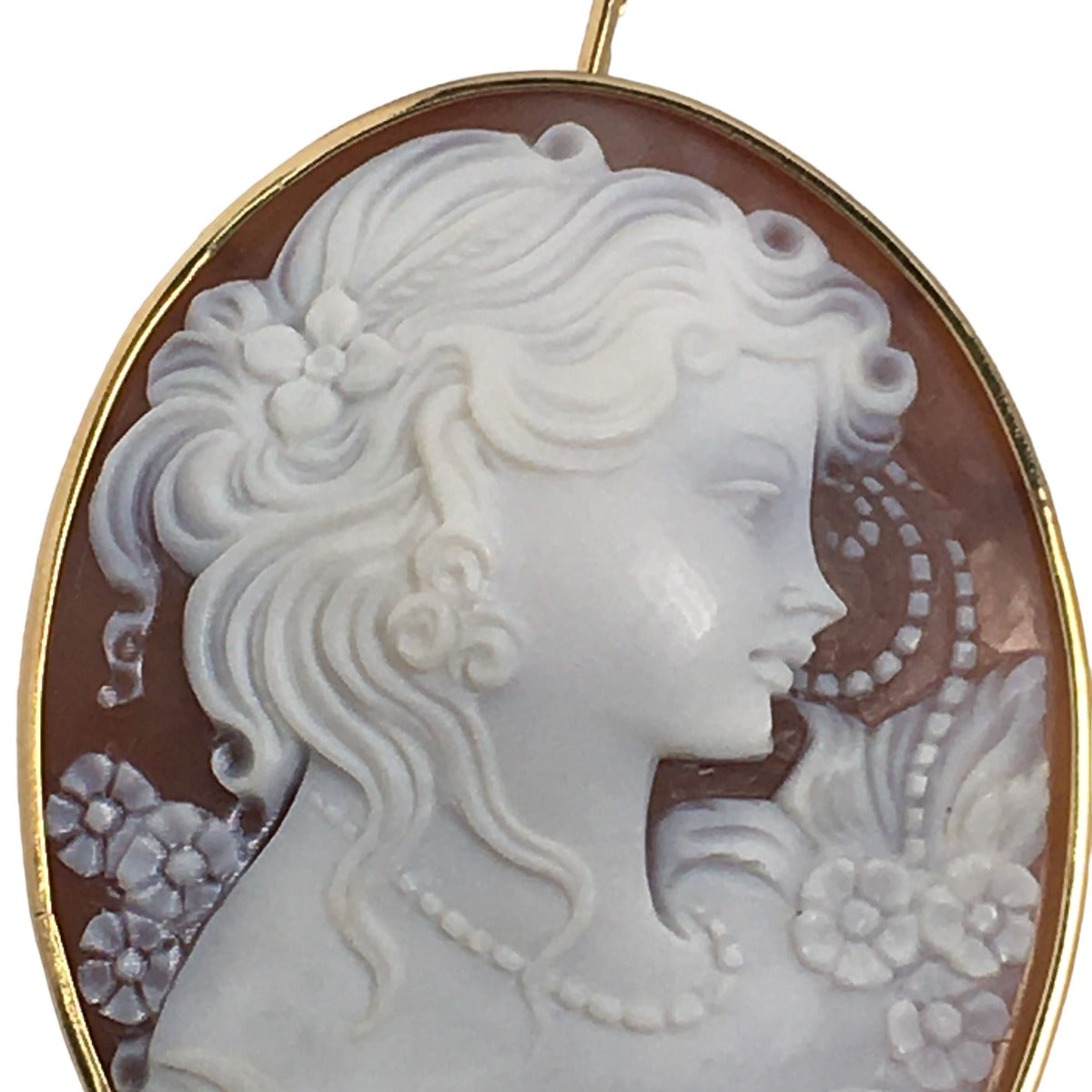 brooch
 Cameo pendant top K18 brown [SS]
 【second hand】 