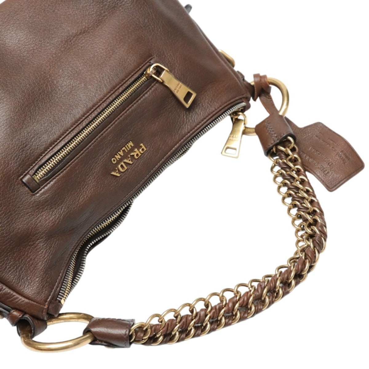 PRADA shoulder bag
 One-shoulder bag, leather, brown [SS]
 【second hand】 