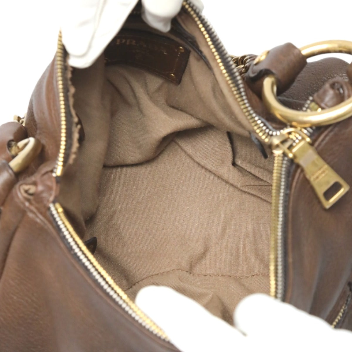 PRADA shoulder bag
 One-shoulder bag, leather, brown [SS]
 【second hand】 