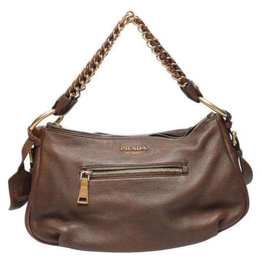 プラダ PRADA ショルダーバッグ
 ワンショルダーバック レザー レザー ブラウン 【SS】
 【中古】