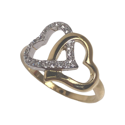 SWAROVSKI Rings
 No. 16 Double Heart Gold [SS]
 【second hand】 