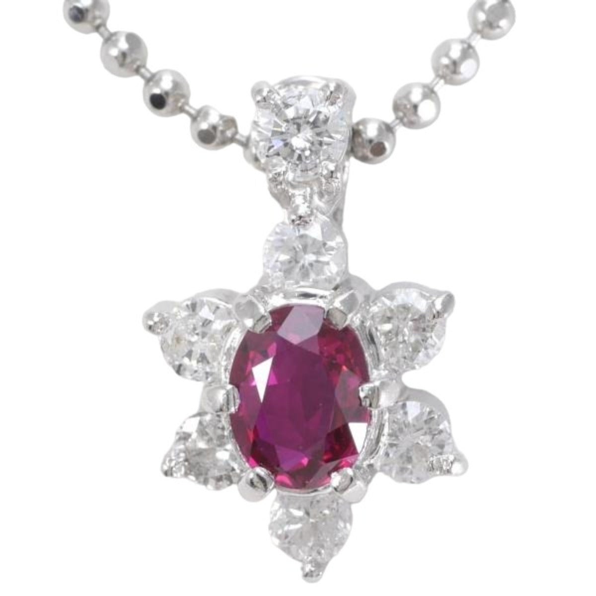 necklace
 Necklace Ruby Pt900 Pt850 Pt850 Platinum Necklace Silver [SS]
 【second hand】 