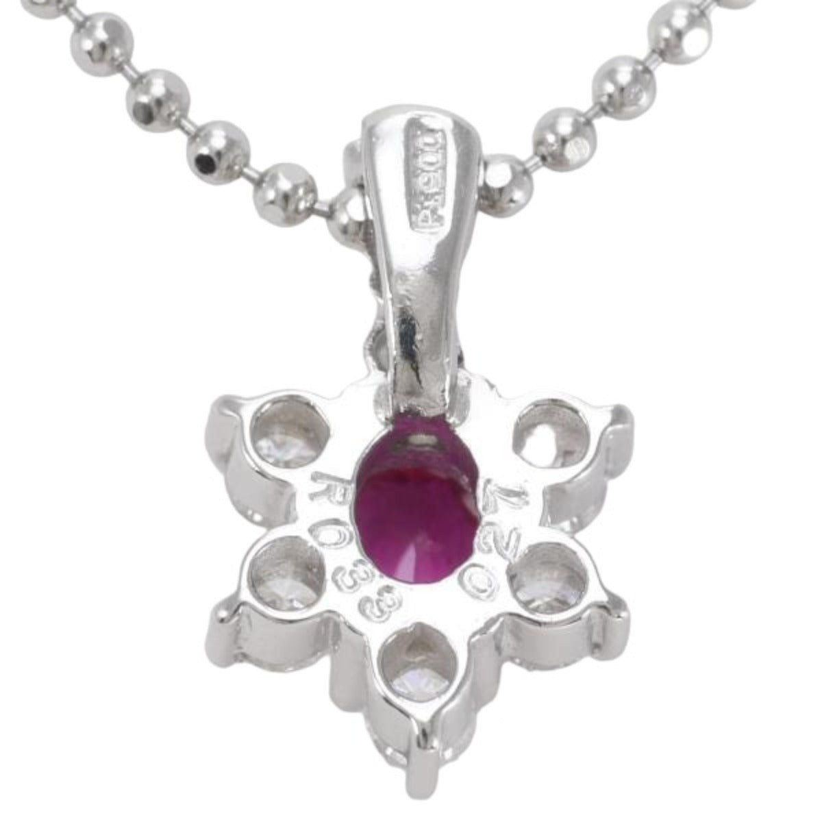 necklace
 Necklace Ruby Pt900 Pt850 Pt850 Platinum Necklace Silver [SS]
 【second hand】 