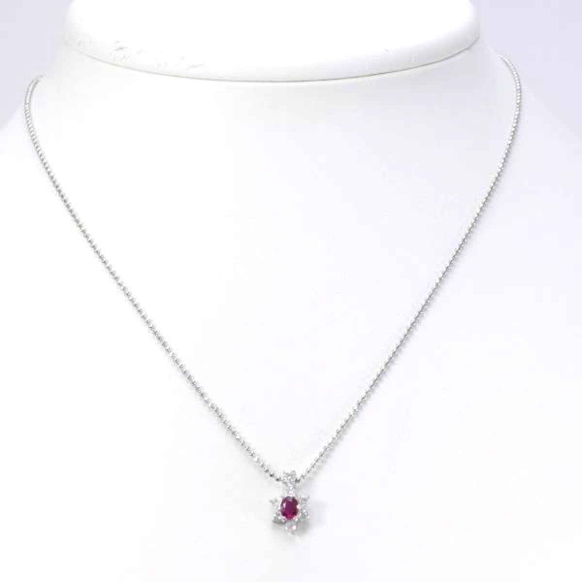 necklace
 Necklace Ruby Pt900 Pt850 Pt850 Platinum Necklace Silver [SS]
 【second hand】 