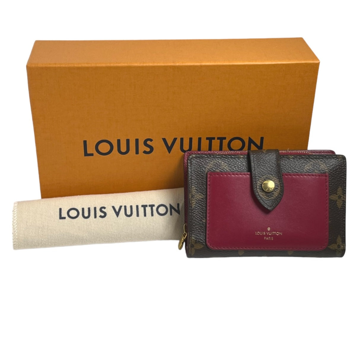 ルイヴィトン LOUIS VUITTON 二つ折り財布
 二つ折り財布 モノグラム ポルトフォイユ・ジュリエット モノグラムキャンバス M69433 フューシャ LV
 【SS】
 【中古】